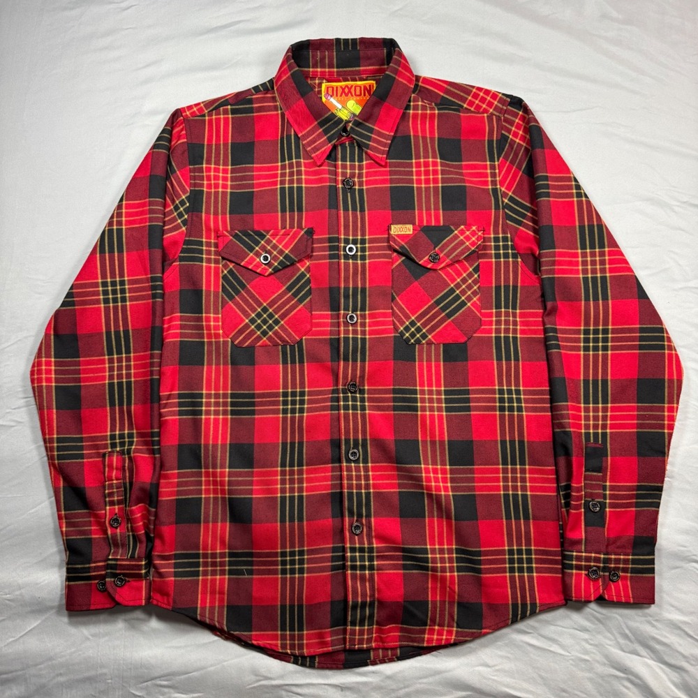 Dixxon Flannel Co Menace D-Tech Plaid Shirt Mens S Red Black Flannel Button Up